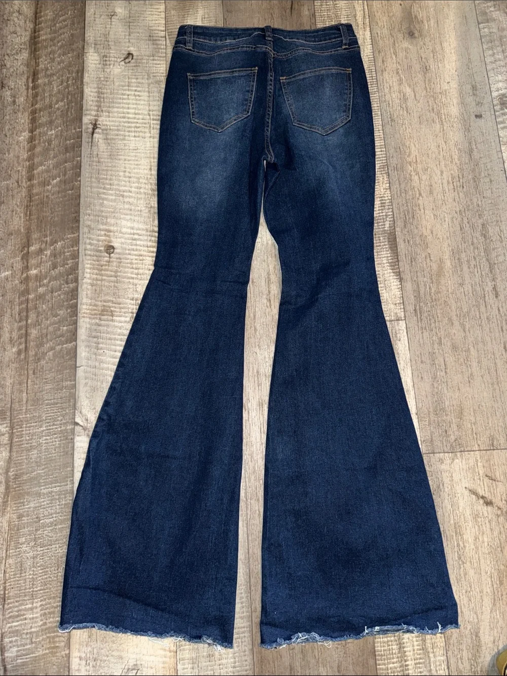 JACK DAVID Dark Blue Distressed FLARE -Leg Jeans- size 7